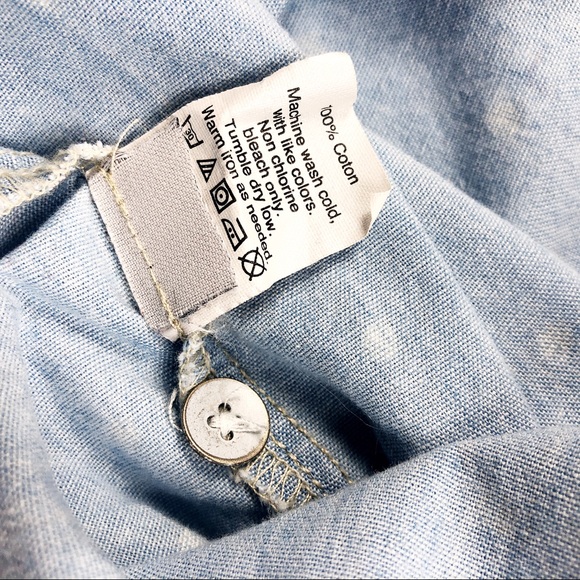Madewell Dotted Chambray Long Sleeve Shirt Sz XS - Picture 8 of 8